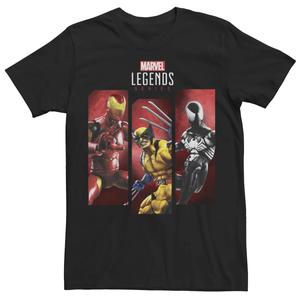 Мужская футболка Legends Series Iron Man Wolverine Spider-Man Box Up с графическим рисунком Marvel