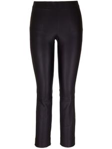 Vince кожаные брюки узкого кроя, черный