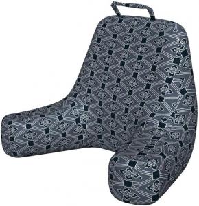 Чехол для японской подушки для чтения Ambesonne, узор из ромбов, квадратов и абстрактных цветочных мотивов, мягкий, без наполнителя, размер XL, темно-серый/темно-синий., Charcoal Grey Dark Blue