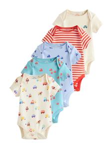 Next Комбинезон/боди в светло-бежевом, светло-голубом, светло-зеленом, красном цветах