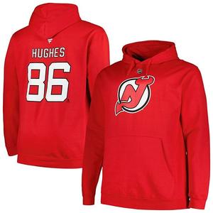 Толстовка с капюшоном Men's Jack Hughes Red New Jersey Devils Big & Tall Profile