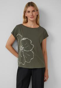 Футболка s.Oliver BLACK LABEL MIT PAILLETTEN-APPLIKATION, Olivgrün/Khaki