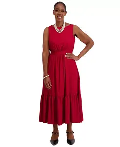 Женское платье миди с ярусами, обычные и плюс размеры Kasper, красный