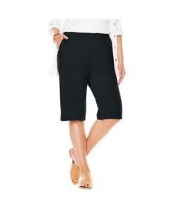 Вязаные шорты-бермуды больших размеров на 7 дней Woman Within, Black