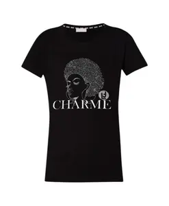 Простая футболка с круглым вырезом и графическим принтом. Liu Jo, черный