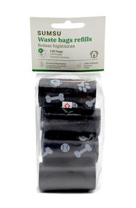SUMSU Bolsas Higiénicas para Perros — упаковка из 8 рулонных штор черного цвета 8 рулонных штор SUMSU