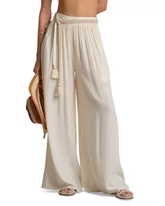 Широкие брюки с поясом Elan, белый