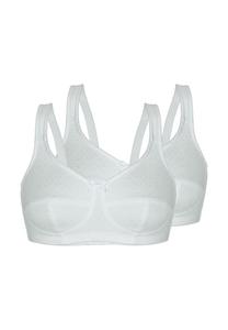 Мягкий жаккардовый бюстгальтер в горошек 2 шт. в упаковке Sassa, белый