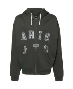 Темная толстовка с капюшоном и молнией Axel Arigato, серый