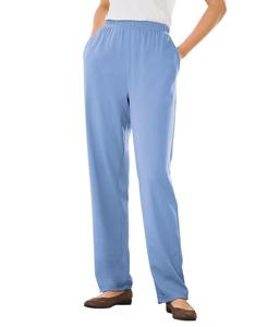 Брюки прямого кроя из трикотажа больших размеров, которые можно надевать в течение 7 дней Woman Within, French blue