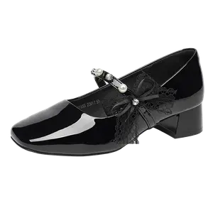 Туфли Мэри Джейн на массивном каблуке для женщин JOSINY, Black