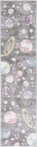Ковер-дорожка SAFAVIEH, 61 x 244 см, Carousel Kids Collection - Grey & Lavender, без ворса и простой в уходе, идеален для помещений с высокой проходимостью для мальчиков и девочек в игровой комнате, детской, спальне (CRK103F)