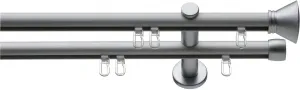 Карниз для штор indeko "Ибица", 2 направляющие, фиксированный размер, полный комплект внутренней направляющей, включая планеры и крепежный материал 160 см, Ø16мм, цвет edelstahlfarben/silberfarben
