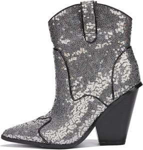 Ботильоны Prida Mid Block Western с пайетками на щиколотке (Prida) Cape Robbin, Silver