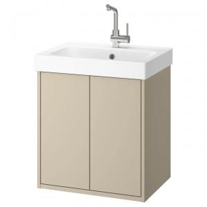 Умывальник с дверцами/глубокая раковина/кран HAVBÄCK/ORRSJÖN IKEA, 62x49x72 см, бежевый
