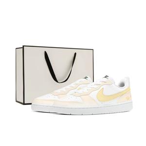 Court Borough нескользящие, устойчивые к истиранию, с амортизацией, дышащие низкие детские скейтбординг кроссовки Nike, желтый/белый