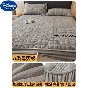 Disney Простыня на резинке 90х200 см из флиса, утепленная, комплект из 3 предметов с наволочками, цвет Star Gray