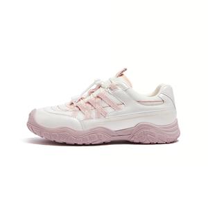 CAMEL Дышащие износостойкие низкие повседневные туфли для женщин с эффектом увеличения роста бело-розовые, цвет White/Pink