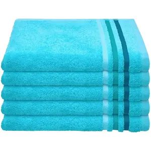 Гостевые полотенца Skyline Color из 100% хлопка с элегантной полосатой каймой MADE IN GREEN by OEKO-TEX Schiesser, бирюзовый