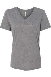 Женская футболка свободного покроя BELLA + CANVAS Triblend с коротким рукавом и V-образным вырезом, цвет grey triblend