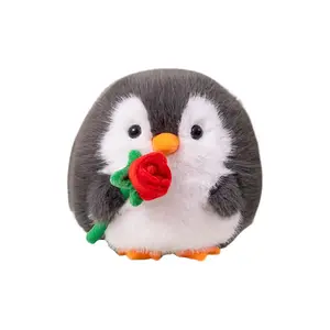Плюшевая игрушка милый пингвин с розой дизайн высота 20см PUDOWRABBIT
