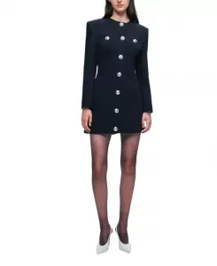 Мини-Платье с подплечниками Nocturne, черный