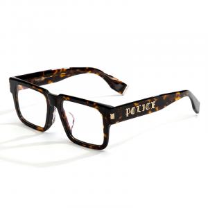 Police Пластиковая оправа квадратной формы для очков мужская черная, VPLT16K-0722\玳瑁框