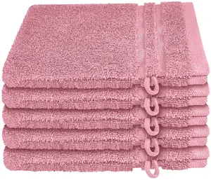 Рукавицы для мытья Schiesser "Набор махровых тканей Schiesser Milano, 5 шт.", (5 шт.), с тканой каймой 16х22 см (5 шт.), цвет Malve