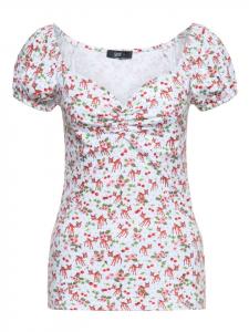 Футболка Queen Kerosin с изображением оленя в оттенке бежевый Queen Kerosin