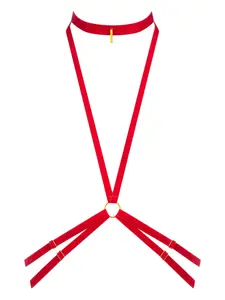 Велюровая сбруя Maison Close, красный