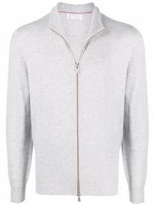 Кашемировый джемпер на молнии Brunello Cucinelli, серый