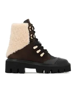 Замшевые сапоги с овечьей шерстью Kazar, коричневый
