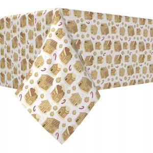 Квадратная скатерть, 100% полиэстер, 70х70 дюймов, пряничные домики