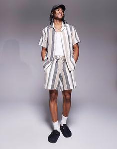 Пляжная рубашка с короткими рукавами и разноцветной полоской South Beach