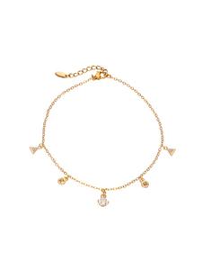 Faina Женский браслет на щиколотку с подвесками, розовое золото, белый цвет