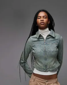 Приталенная джинсовая куртка Levi's в стиле дальнобойщика в стиле гранж с эффектом перекрашивания