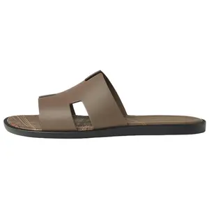 Тапочки-слайды Izmir, мужские, цвет «умбра» HERMES, Original Shoe Box Included