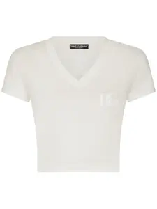 Футболка с вышитым логотипом DOLCE & GABBANA, белый