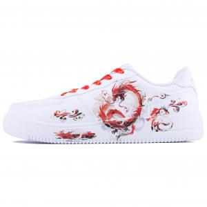 Erke Износостойкие дышащие низкие кроссовки для скейтбординга, мужские, белые, красные