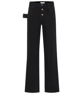 Прямые джинсы с высокой талией Bottega Veneta, черный
