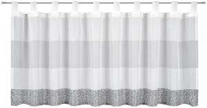 Короткие шторы, серые с белым, полупрозрачные Esposa, серый/белый