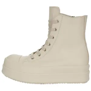 RICK OWENS RO Mega Bumper High Top Skateboard Shoes Women's Milk White