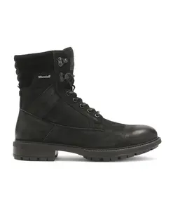 Высокие сапоги из замши и нубука Kazar, черный