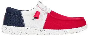 Мужские кроссовки Hey Dude Wally Tri Varsity с сеткой, красный/темно-синий