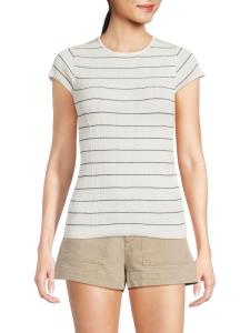 Топ из хлопковой смеси в полоску Sam A.L.C., цвет Bright White