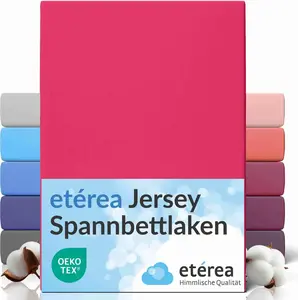 Простыня на резинке из джерси 80x200 см, простыня из 100% хлопка на резинке 80x200 см - розовая etérea home GmbH