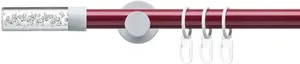 Карниз Liedeco "Готовый набор стилей 20 мм Power Celebration цилиндр акрил", 1 направляющая, фиксированный размер, полный карниз 240 см, Ø 2 мм, красный/белый