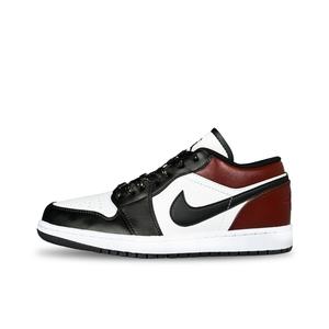Jordan Эйр 1 Амортизирующие противоскользящие низкие винтажные баскетбольные кроссовки мужские черно-красные, цвет Black Red