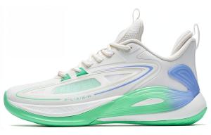 XTEP Лёгкие перья 3-го поколения V3 баскетбольные кроссовки мужские низкие бело-зелёные