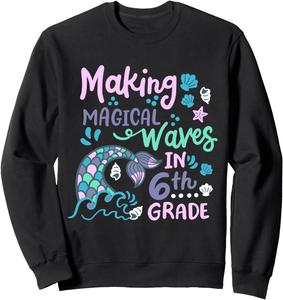 Милая толстовка с русалочкой для девочек Mermaid Back To School Little Girls Gift Store, черный